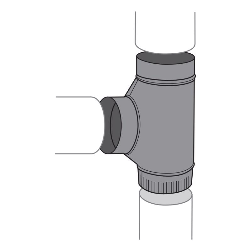 Imperial 7 in. X 7 in. X 7 in. Steel Stove Vent Single Tee