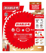 Diablo D1040UX General-Purpose Saw Blade, 10 in Dia, 40-Teeth, TiCo Carbide Cutting Edge