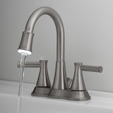 OakBrook Brushed Nickel Doria Two-Handle Bathroom Sink Faucet 4 in.