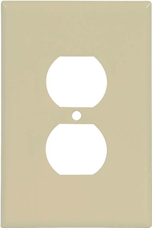Eaton 2142V-BOX Outlet Wallplate, 5-1/4 in L, 3-1/2 in W, 1-Gang, Thermoset, Ivory, Screw, Surface, Pack of 10