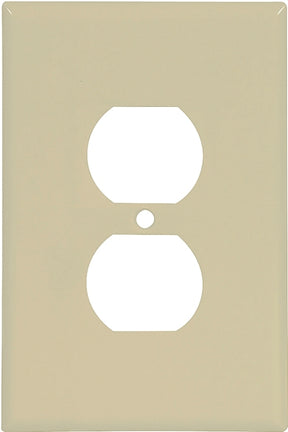 Eaton 2142V-BOX Outlet Wallplate, 5-1/4 in L, 3-1/2 in W, 1-Gang, Thermoset, Ivory, Screw, Surface, Pack of 10
