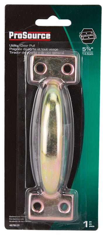 ProSource 20911CZB-PS Door Pull, 1-1/2 in W, 5-3/4 in D, 1-3/8 in H, Steel, Dichromate