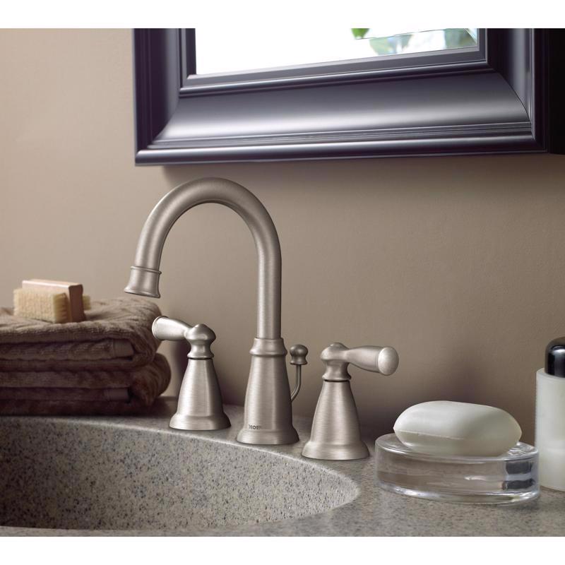 Moen Banbury Brushed Nickel Traditional Bathroom Faucet 8-16 in.