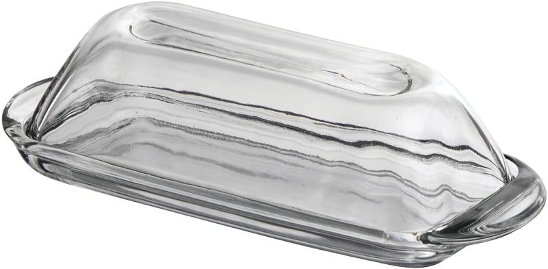 Anchor Hocking Presence Series 64190L10R Butter Dish/Cover, Glass, Clear, Rectangular, 5 in L, 3-1/4 in W, Pack of 4
