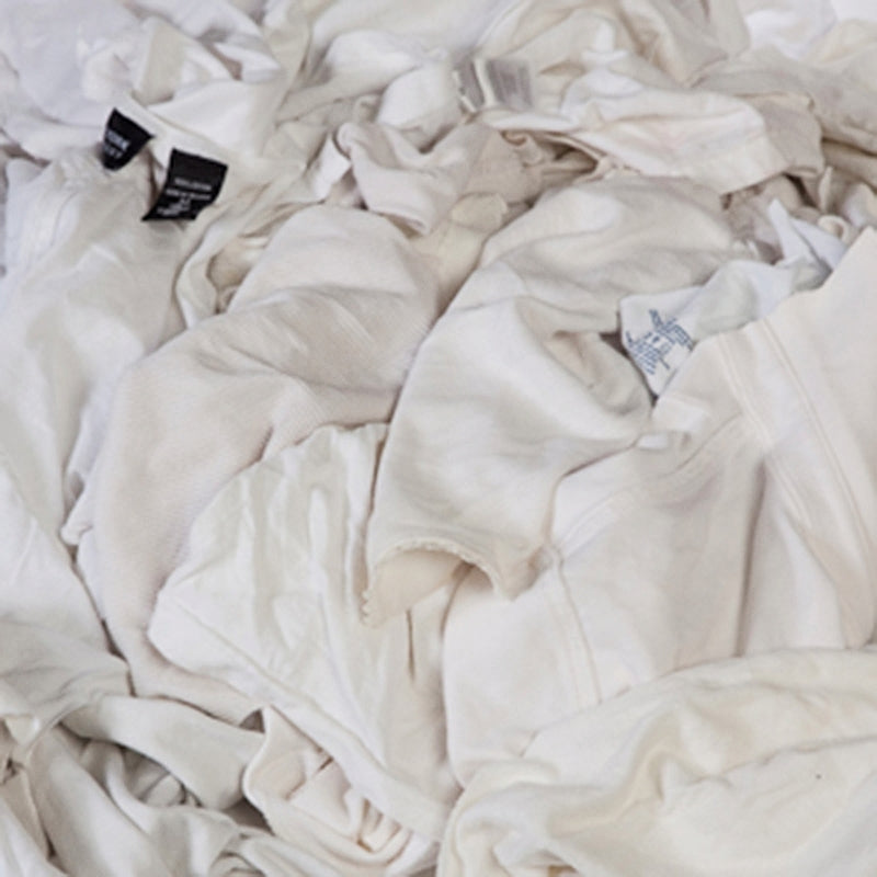 All Rags R701-25 T-Shirt Knit Rag, 15 in L, 15 in W, Cotton, White
