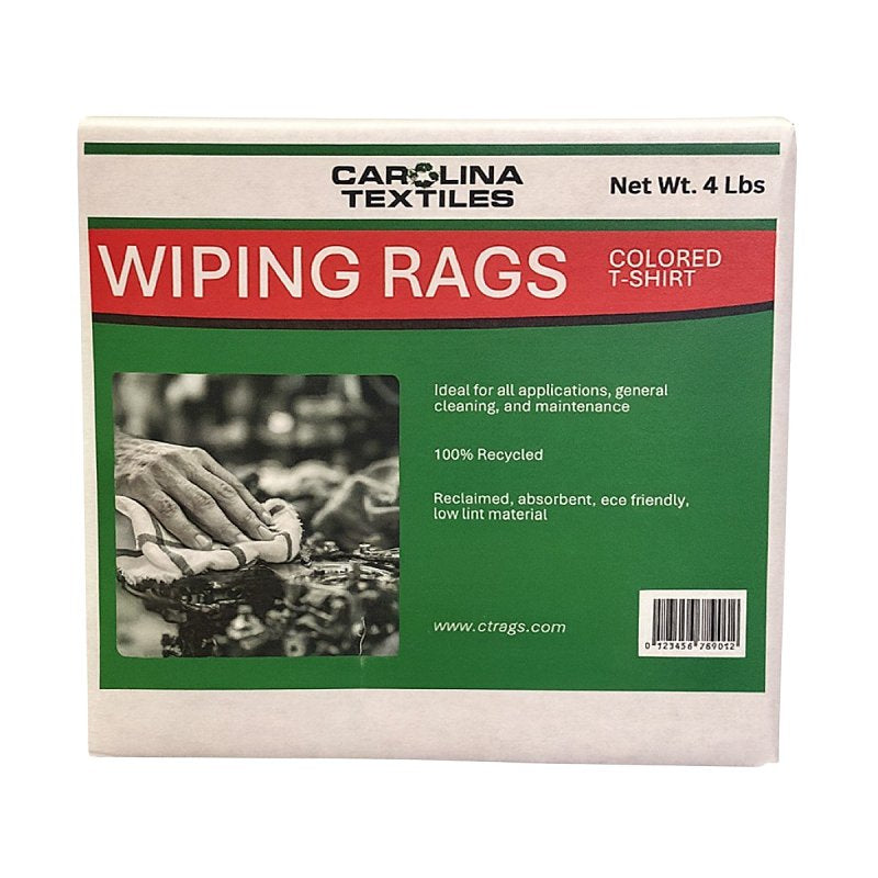 All Rags R301N-4LB-BOX Recycled No Logo Color T-Shirt Knit Rag, 15 in L, 15 in W, Cotton