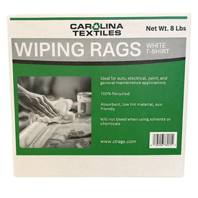 All Rags R701-8LB-BOX Recycled T-Shirt Knit Rag, 15 in L, 15 in W, Cotton, White