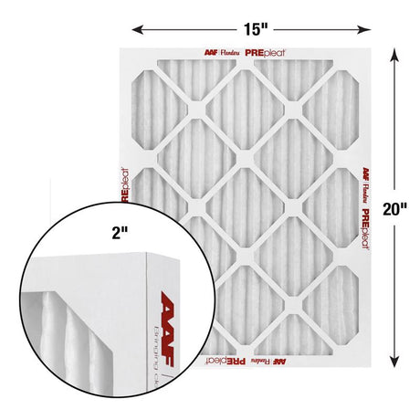 AAF Flanders PREpleat LPD SC M10 20 in. W X 15 in. H X 2 in. Synthetic 10 MERV Pleated Air Filter 1, Pack of 12
