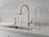 Delta Charmaine Series 19962Z-SSSD-DST Single-Handle Kitchen Faucet, 1.8 gpm, 2-Faucet Hole, Metal, Stainless, Yes