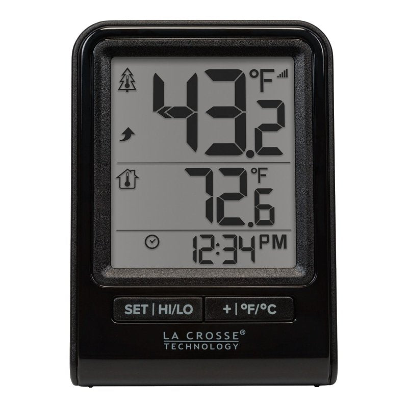 La Crosse 308-1409BNH-CBP Wireless Thermometer, Battery, Digital, 32 to 122 deg F, Digital Display, Black, Pack of 6