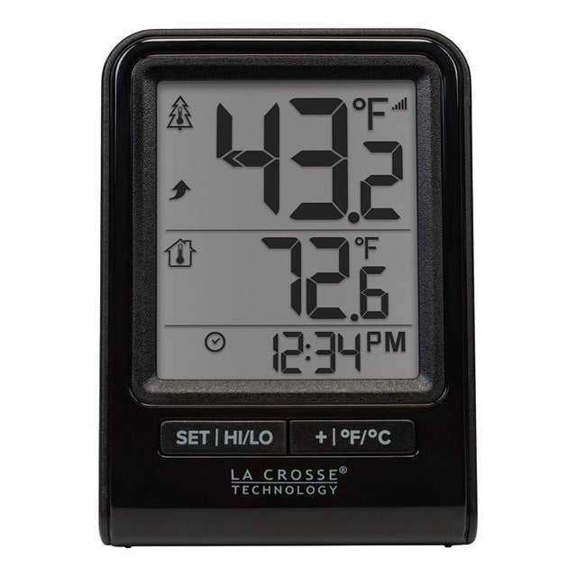 La Crosse 308-1409BNH-CBP Wireless Thermometer, Battery, Digital, 32 to 122 deg F, Digital Display, Black, Pack of 6