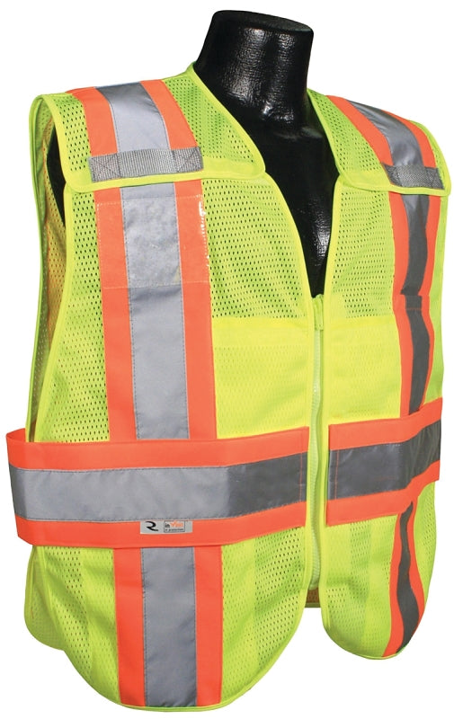 Radians SV24-2ZGM-XL/2XL Breakaway Expandable Safety Vest with Two-Tone Trim, XL/2XL, Polyester, High-Visibility Green