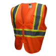 Radwear SV22-2ZOM-3X Economy Safety Vest with Two-Tone Trim, 3XL, Unisex, Fits to Chest Size: 32 in, Polyester, Zipper