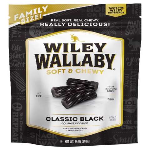 Wiley Wallaby Classic Black Gourmet Licorice Chewy Candy 24 oz