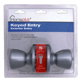 Home Plus Satin Chrome Entry Lockset 1-3/4 in.