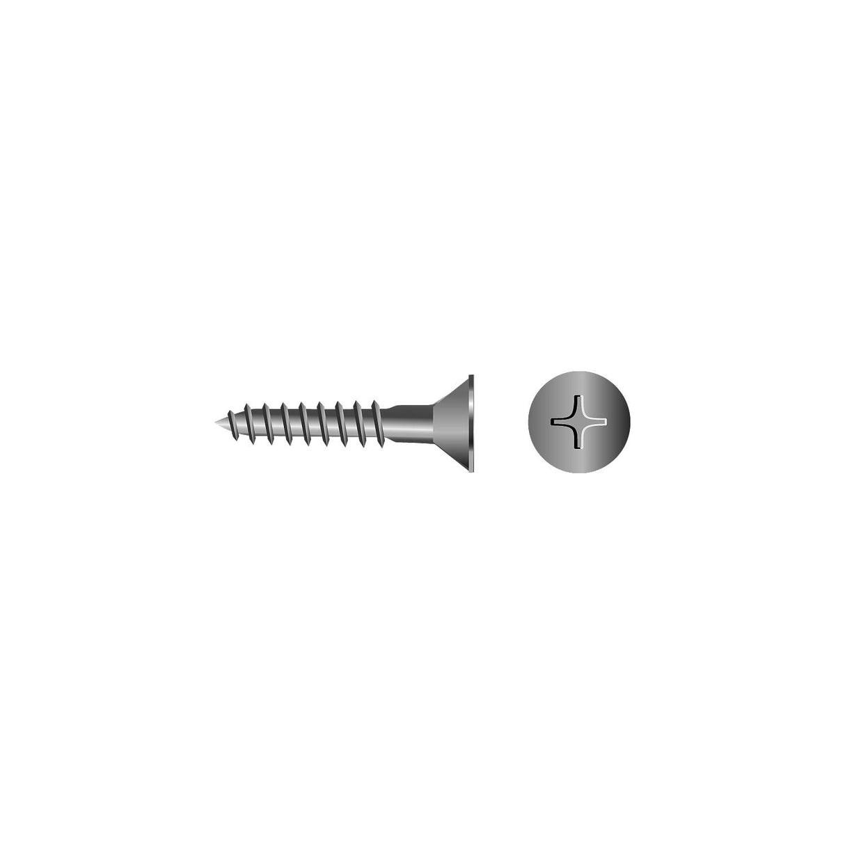 Phillips Wood Screw - Flat Head, #6 x 3/4"