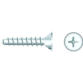 Seachoice 01757 Chrome Plated SS Phillips Tapping Screw - Flat Head, #10 x 1"
