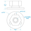 Seachoice 10031 Chrome Plated Brass Cable Outlet - 3/8"