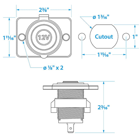 Seachoice 15019 12 Volt DC Plug and Socket