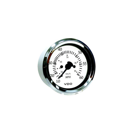 Seachoice 15141 Gauge, Chrome Bezel / White Face, Speedometer