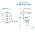 Seachoice Stainless Steel Covered Thru-Hull