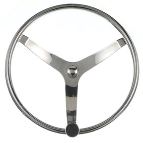 Seachoice Stainless Steel Sports Steering Wheel With Turning Knob