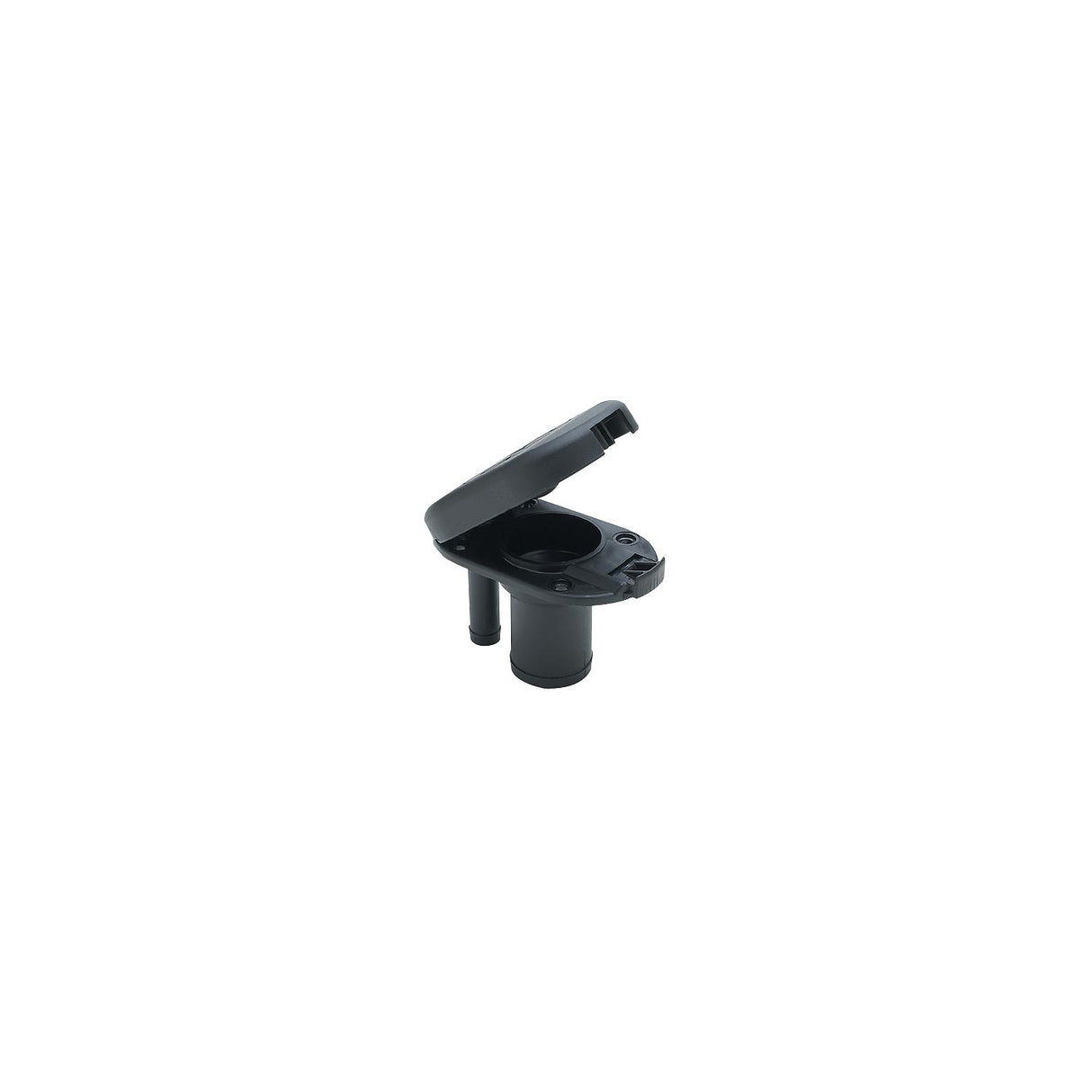 Seachoice Molded Plastic Gas Deck Fill With Vent and Cap (Hinge Flip Top) For 1-1/2" Hose