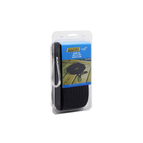 Seachoice 40233 Hollow Braid Polypropylene Anchor Line, Black, 3/8″ x 50'