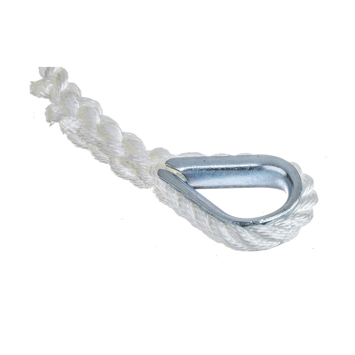 Seachoice 40691 3-Strand Twisted Nylon Anchor Line - White, 3/8″ x 50'