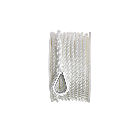 Seachoice 40711 3-Strand Twisted Nylon Anchor Line - White, 3/8″ x 100'