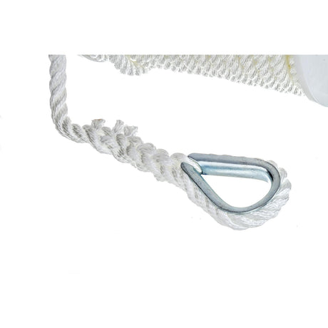 Seachoice 40721 3-Strand Twisted Nylon Anchor Line - White, 3/8″ x 150