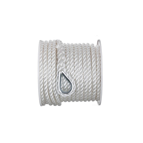 Seachoice 40731 3-Strand Twisted Nylon Anchor Line - White, 1/2″ x 100'