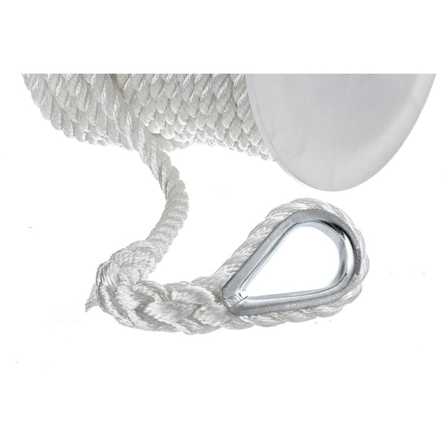 Seachoice 40731 3-Strand Twisted Nylon Anchor Line - White, 1/2″ x 100'