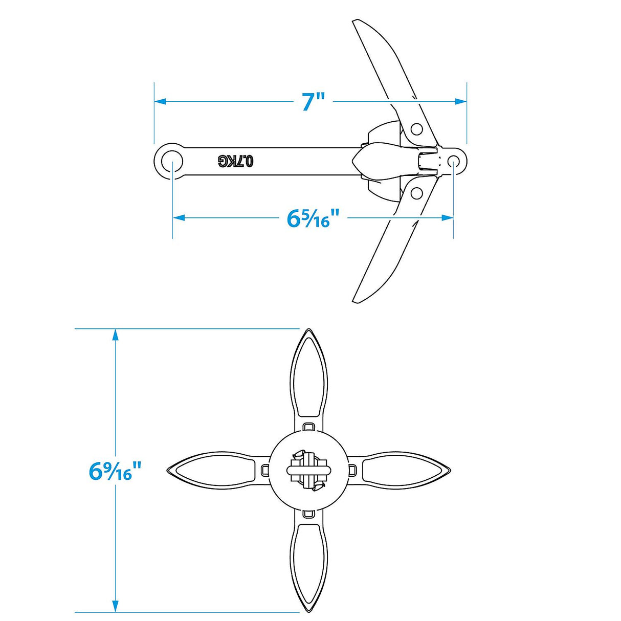 Seachoice 41050 Galvanized Folding Grapnel Anchor, 1-1/2 lbs.