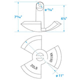 Seachoice 41520 Black Vinyl Coated River Anchor, 20 lbs.