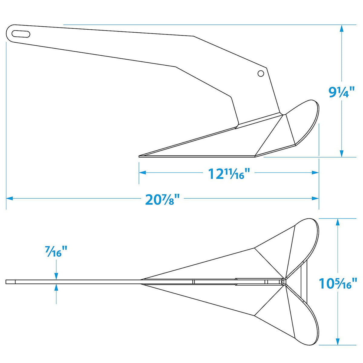 Seachoice Hot Dipped Galvanized Plow Anchor, 14 lbs.