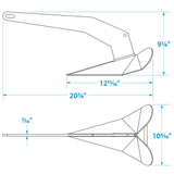 Seachoice Hot Dipped Galvanized Plow Anchor, 14 lbs.