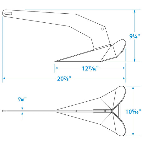 Seachoice Hot Dipped Galvanized Plow Anchor, 14 lbs.