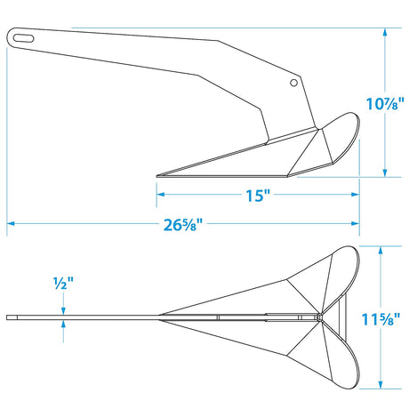 Seachoice Hot Dipped Galvanized Plow Anchor, 22 lbs.