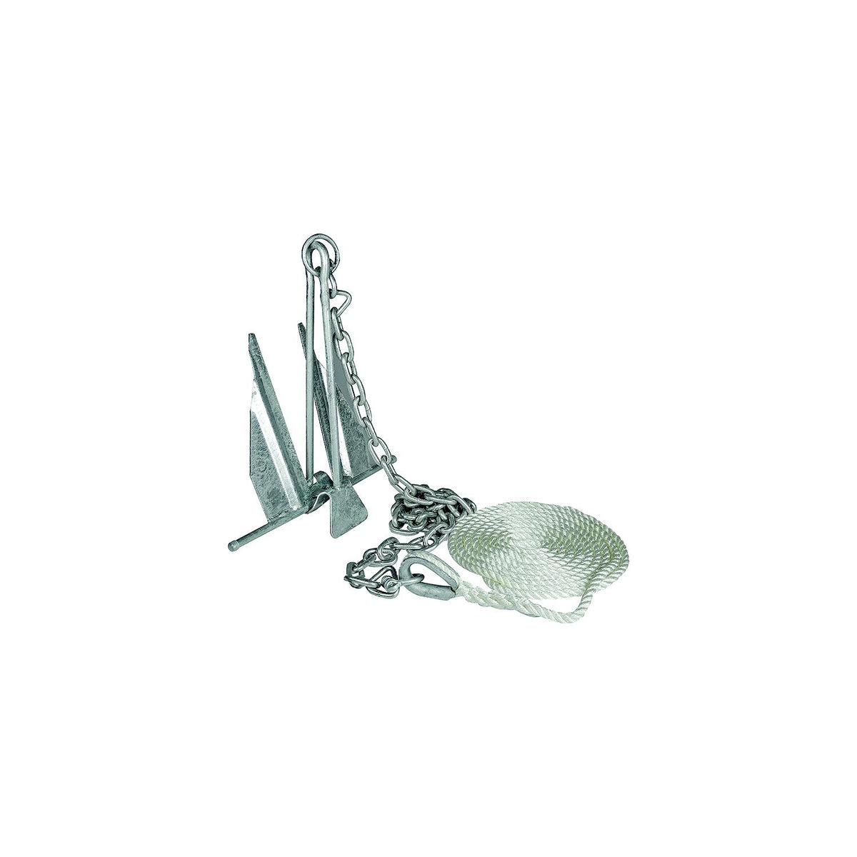 Seachoice 13 LB Utility Anchor Kit (Includes Anchor, 1/4″ x 4' Anchor Lead With (2) 5/16″ Shackles and 3/8″ x 150' Anchor Line)