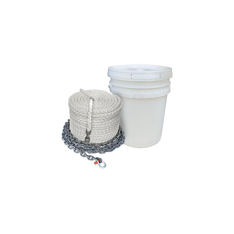 Seachoice 44566 Anchor Rode - 1/2″ x 200' 8-Plait Nylon Rope and 1/4″ x 10' Chain With 5/16″ Shackle