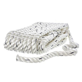Seachoice Premium 3 Strand Twisted Nylon Dock Line - White With Blue Tracer