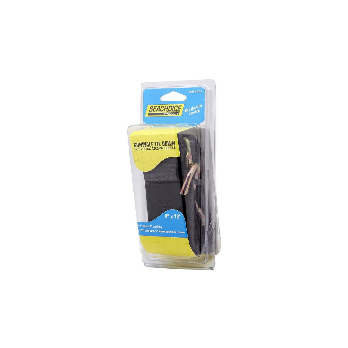 Seachoice Premium Gunwale Trailer Tie Down Strap 2" Wide - Black