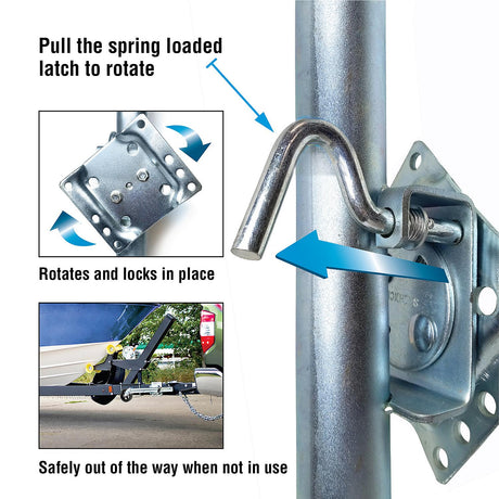 Seachoice 52031 Foldup Boat Trailer Jack, 8" Wheel, 1,500 lbs. Max Load