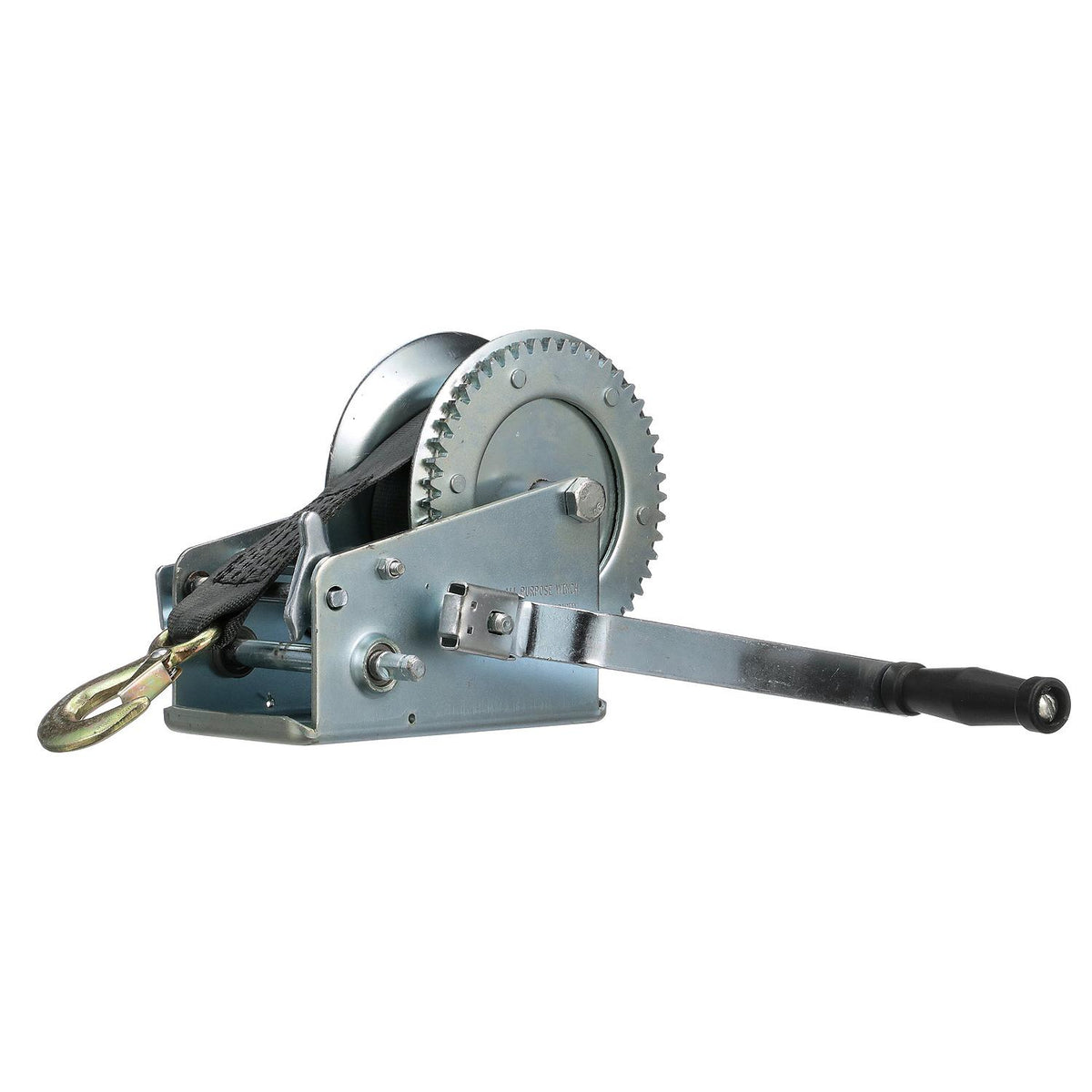 Seachoice 52251 2,000 Lb. Manual Trailer Winch, 2-Speed, 25-Ft. Strap w/Snap Hook