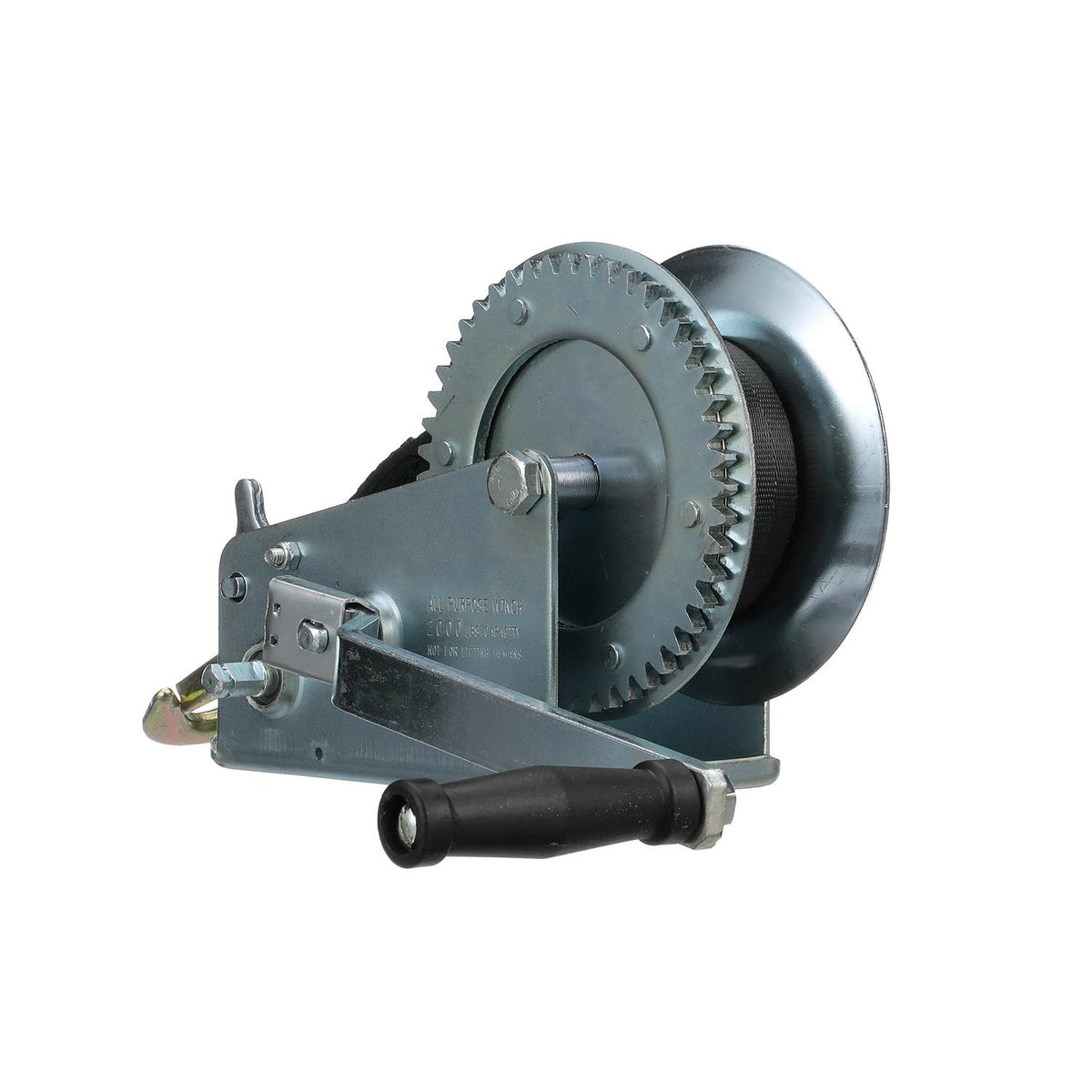 Seachoice 52251 2,000 Lb. Manual Trailer Winch, 2-Speed, 25-Ft. Strap w/Snap Hook
