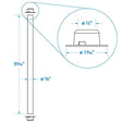 Seachoice Zinc Plated Steel Roller Shaft Includes 2 Pal Nuts