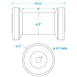 Seachoice Non-Marking TP Yellow Rubber Spool Roller