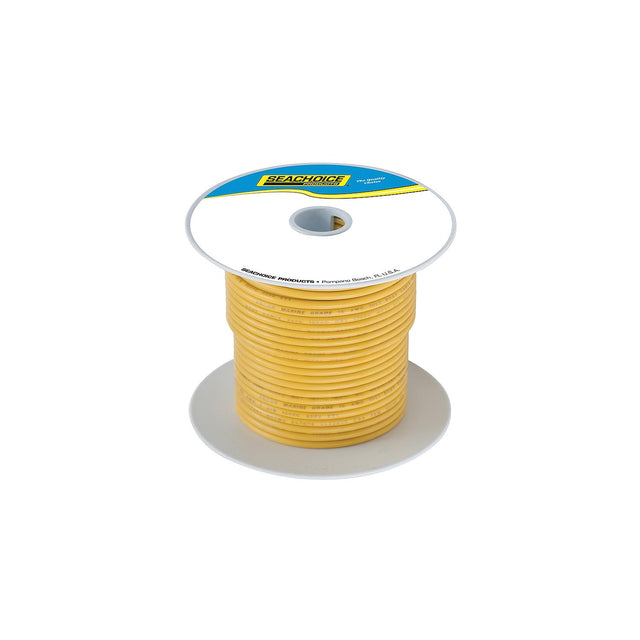Seachoice 63054 Tinned Copper Marine Wire, 8 AWG, Yellow, 100'