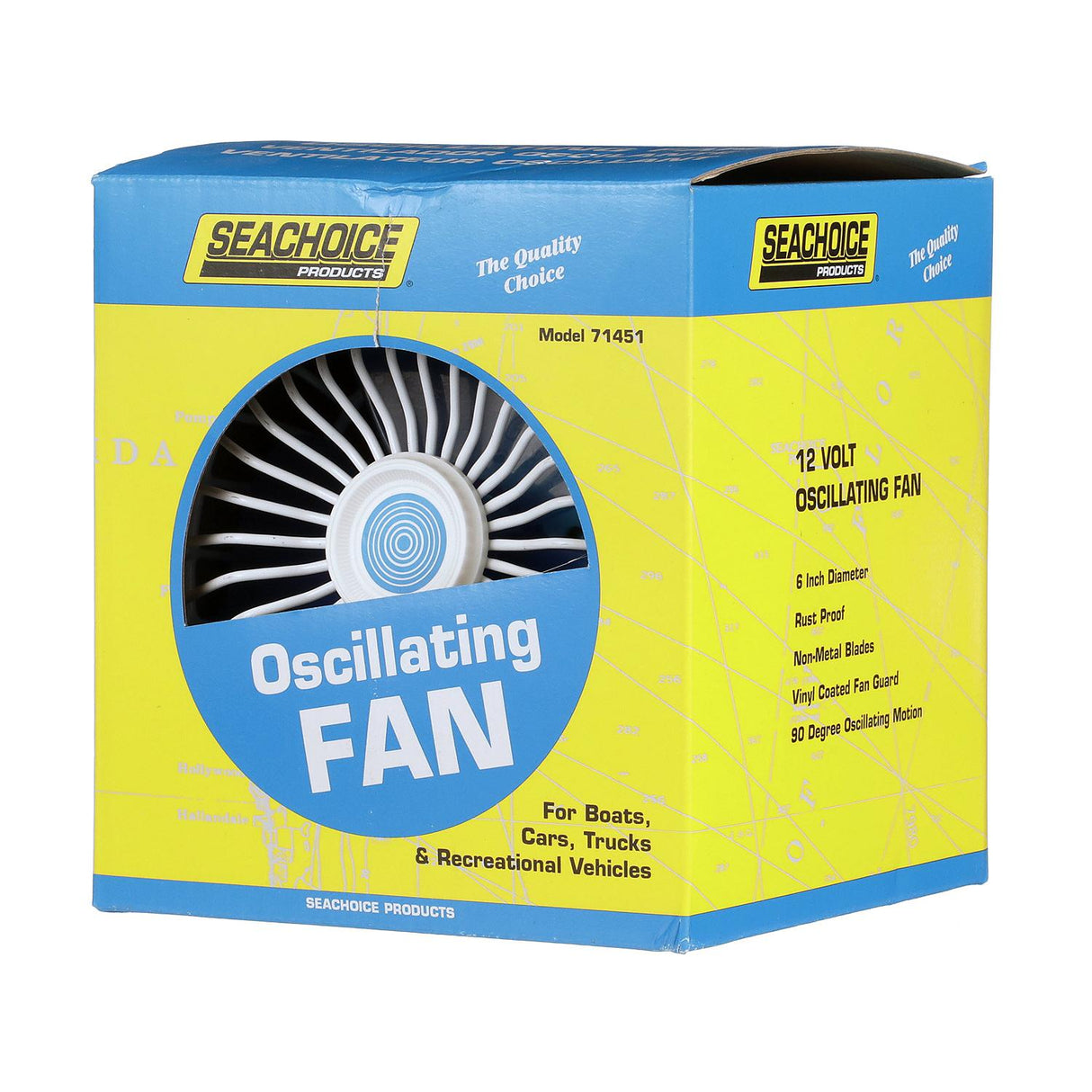Seachoice 6" 12V Oscillating Fan